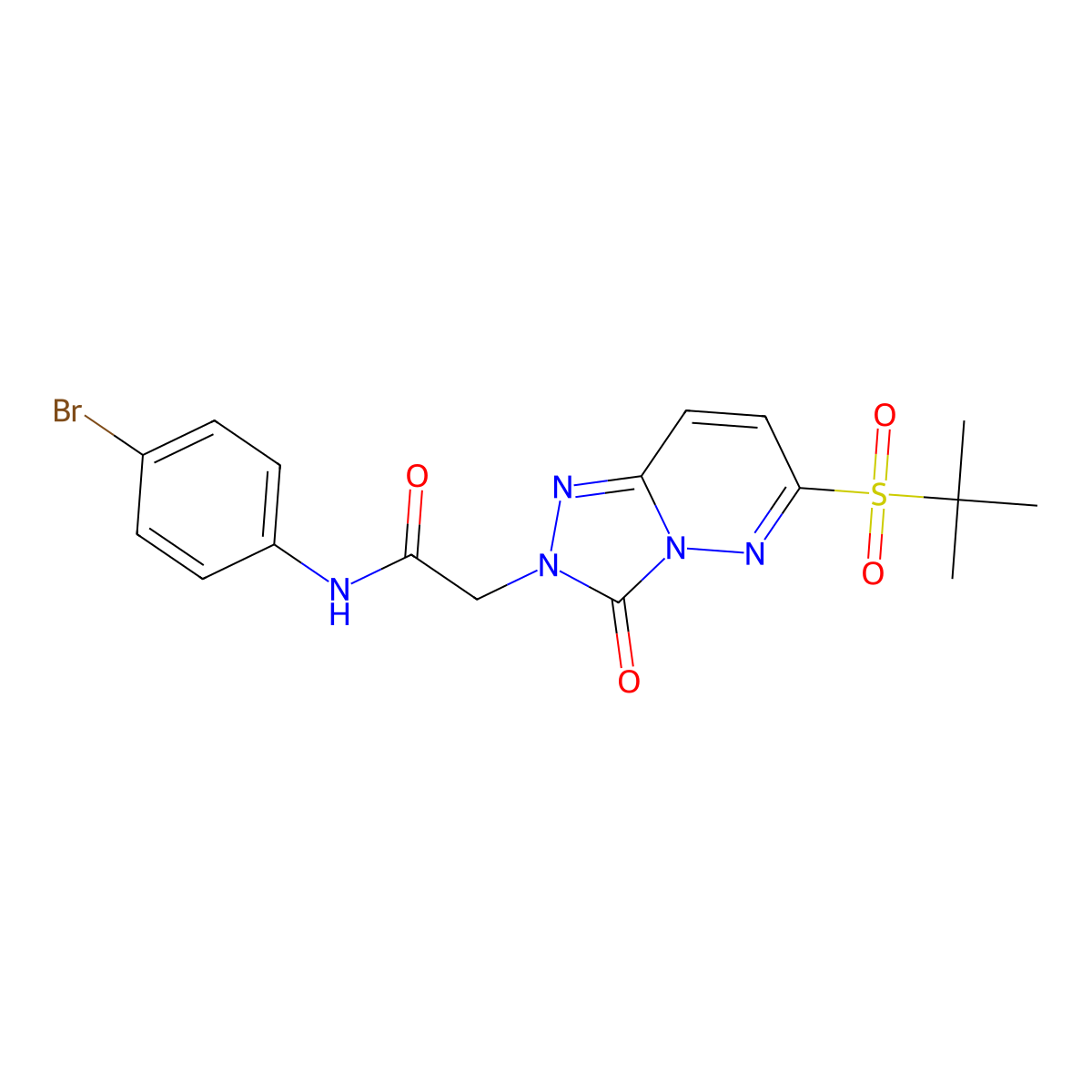 N-(4-bromophenyl)-2-[6-(2-methylpropane-2-sulfonyl)-3-oxo-2H,3H-[1,2,4]triazolo[4,3-b]pyridazin-2-yl]acetamide molecular structure, CAS 1105227-20-0