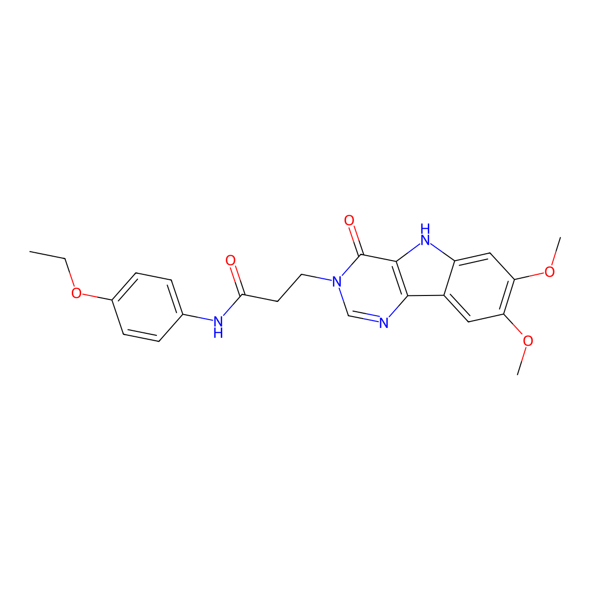 3-(7,8-dimethoxy-4-oxo-4,5-dihydro-3H-pyrimido[5,4-b]indol-3-yl)-N-(4-ethoxyphenyl)propanamide molecular structure, CAS 1105227-24-4