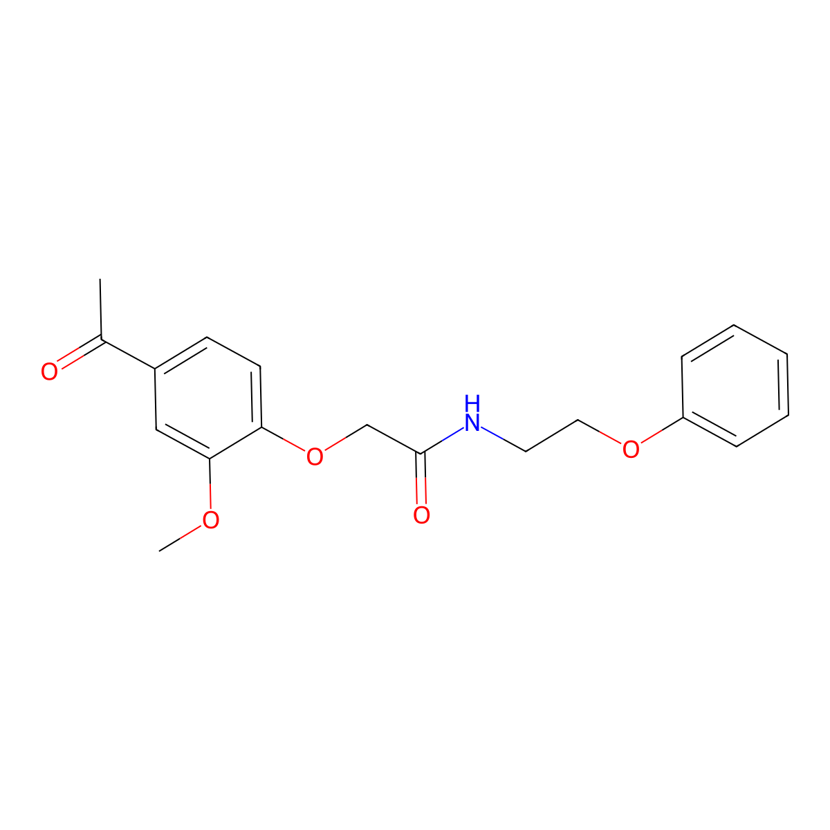 2-(4-acetyl-2-methoxyphenoxy)-N-(2-phenoxyethyl)acetamide molecular structure, CAS 1105227-28-8