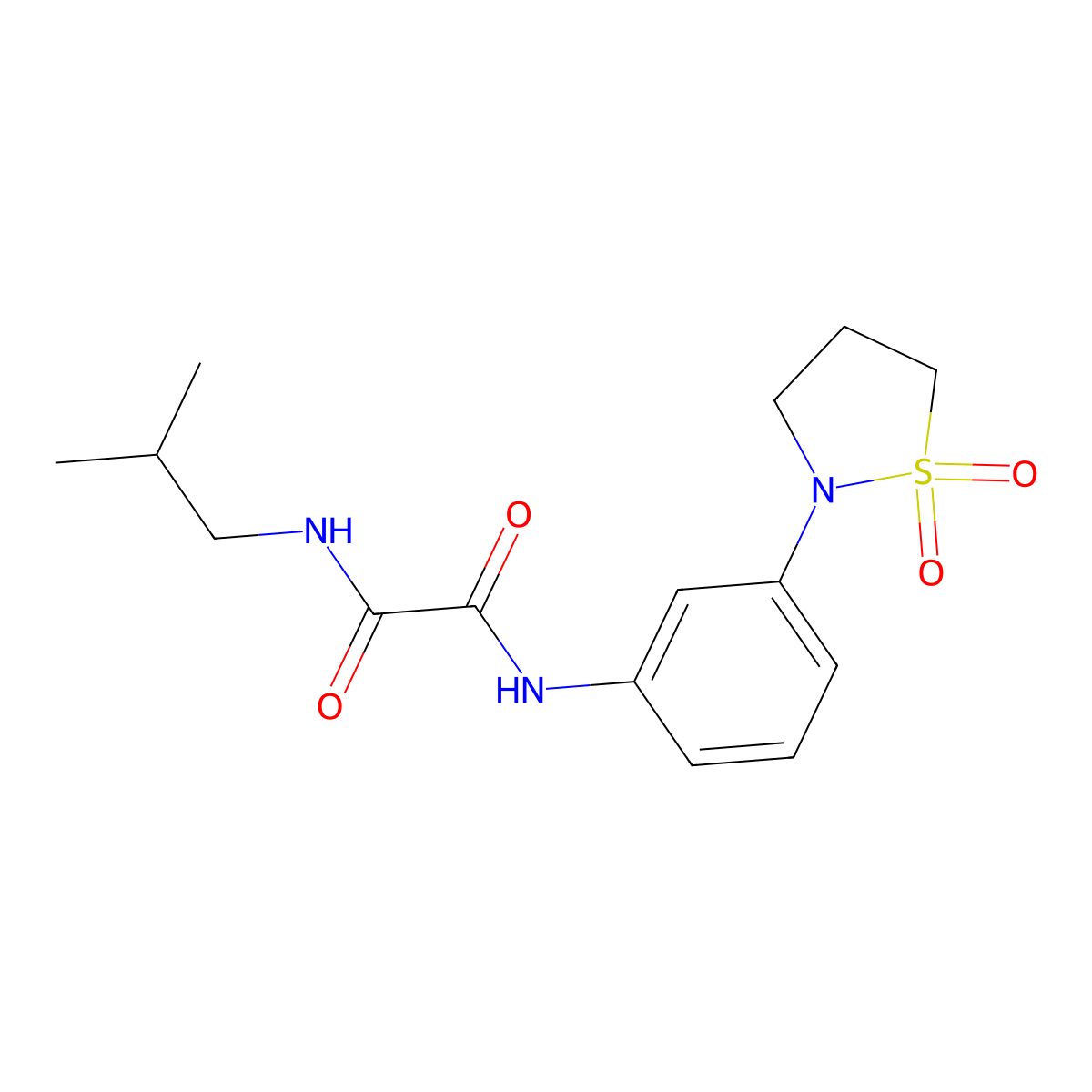 N1-(3-(1,1-dioxidoisothiazolidin-2-yl)phenyl)-N2-isobutyloxalamide molecular structure, CAS 1105227-42-6