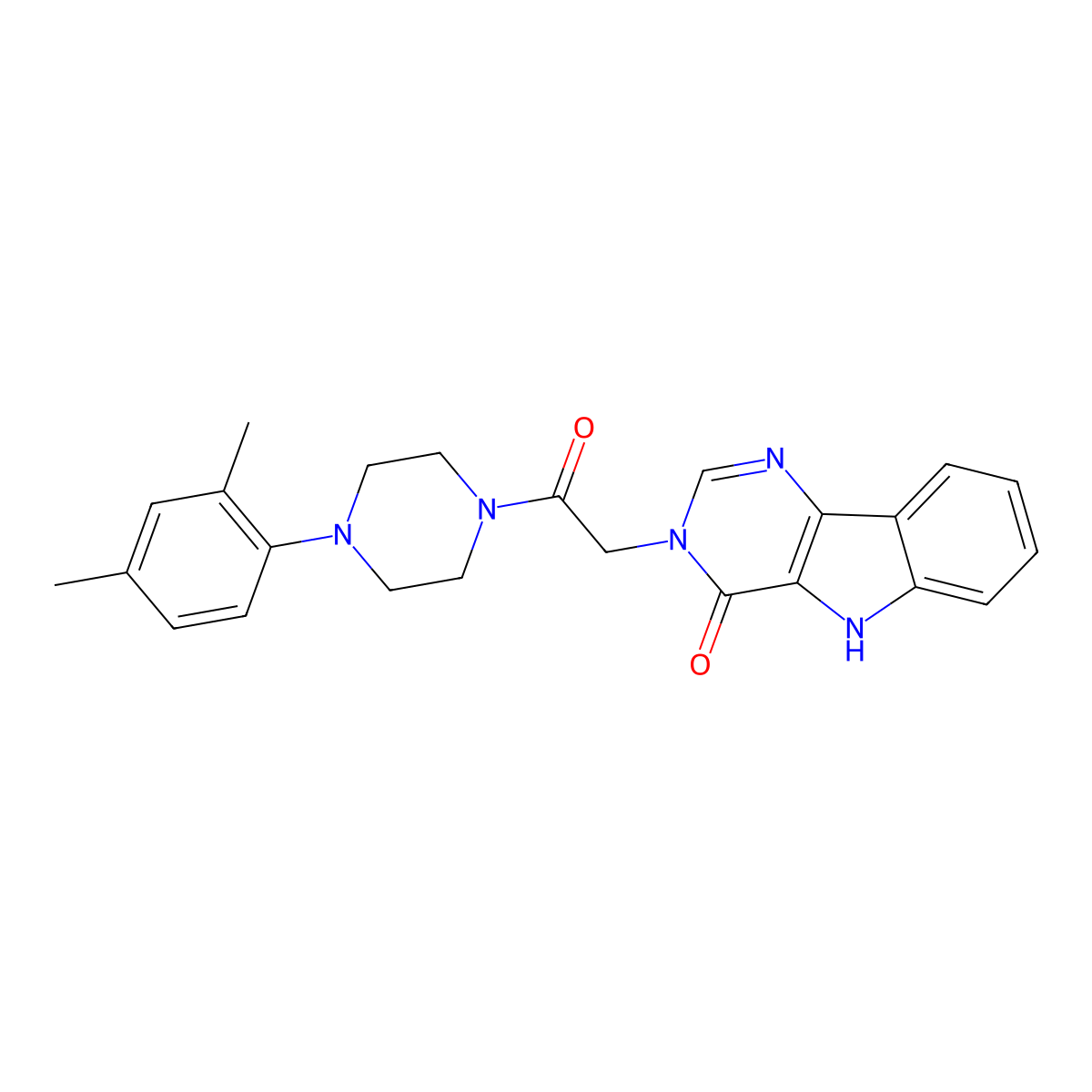 3-(2-(4-(2,4-dimethylphenyl)piperazin-1-yl)-2-oxoethyl)-3H-pyrimido[5,4-b]indol-4(5H)-one molecular structure, CAS 1105227-86-8