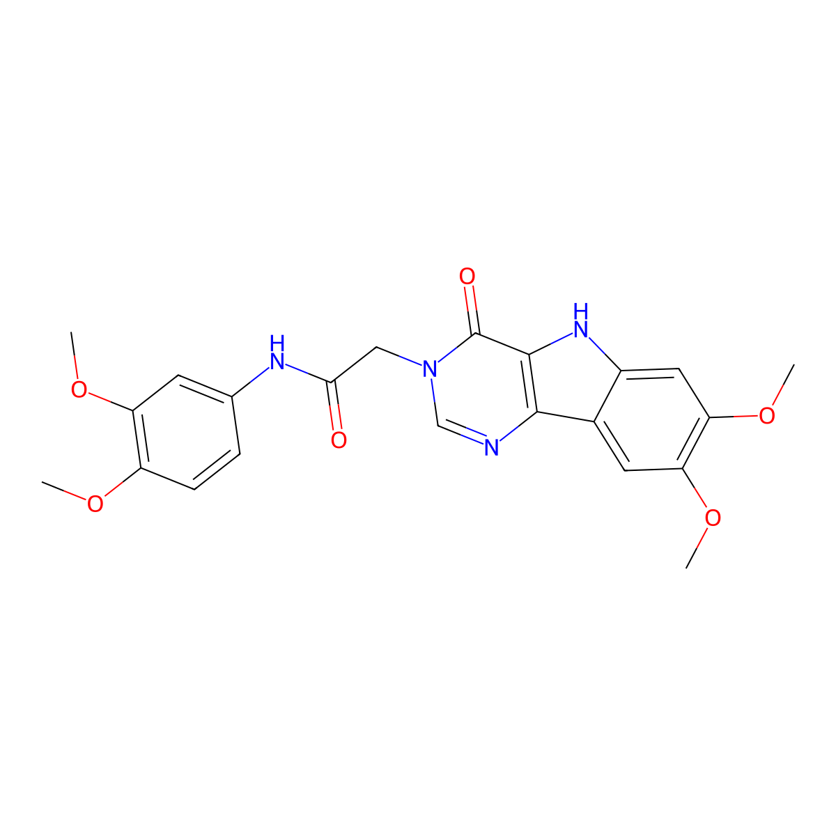 2-(7,8-dimethoxy-4-oxo-4,5-dihydro-3H-pyrimido[5,4-b]indol-3-yl)-N-(3,4-dimethoxyphenyl)acetamide molecular structure, CAS 1105227-94-8