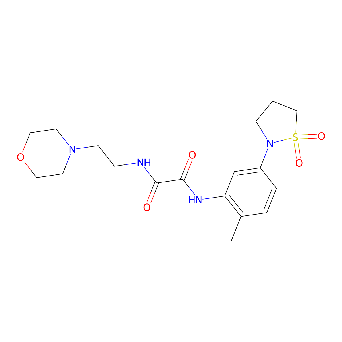 N1-(5-(1,1-dioxidoisothiazolidin-2-yl)-2-methylphenyl)-N2-(2-morpholinoethyl)oxalamide molecular structure, CAS 1105227-98-2