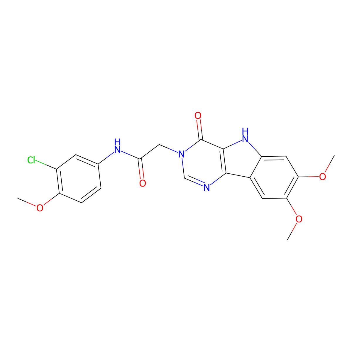 N-(3-chloro-4-methoxyphenyl)-2-(7,8-dimethoxy-4-oxo-4,5-dihydro-3H-pyrimido[5,4-b]indol-3-yl)acetamide molecular structure, CAS 1105228-02-1