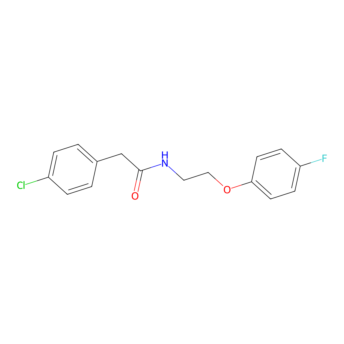 2-(4-chlorophenyl)-N-[2-(4-fluorophenoxy)ethyl]acetamide molecular structure, CAS 1105228-07-6