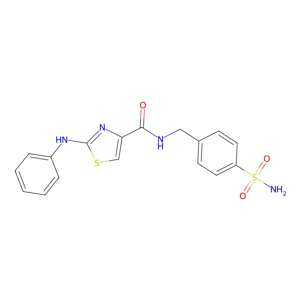 2-(phenylamino)-N-(4-sulfamoylbenzyl)thiazole-4-carboxamide molecular structure, CAS 1105228-25-8