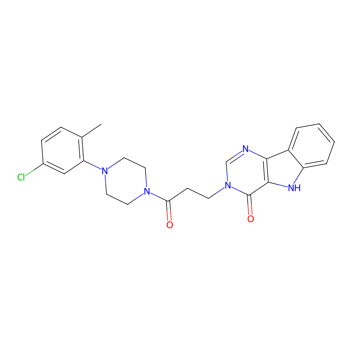 3-(3-(4-(5-chloro-2-methylphenyl)piperazin-1-yl)-3-oxopropyl)-3H-pyrimido[5,4-b]indol-4(5H)-one molecular structure, CAS 1105228-42-9