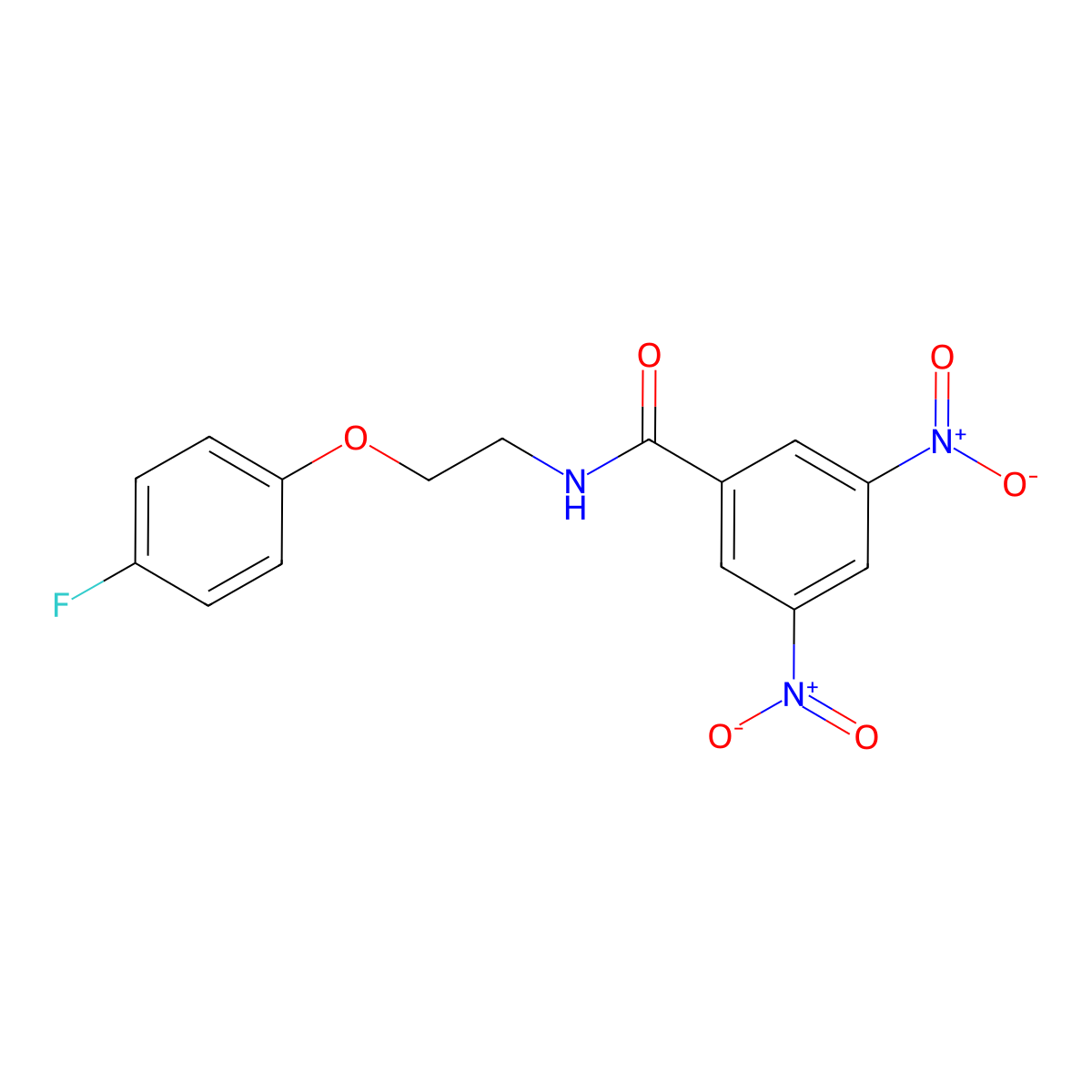 N-[2-(4-fluorophenoxy)ethyl]-3,5-dinitrobenzamide molecular structure, CAS 1105228-47-4