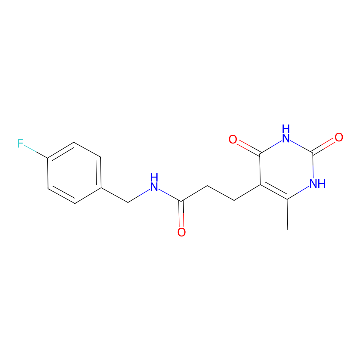 N-(4-fluorobenzyl)-3-(6-methyl-2,4-dioxo-1,2,3,4-tetrahydropyrimidin-5-yl)propanamide molecular structure, CAS 1105228-48-5