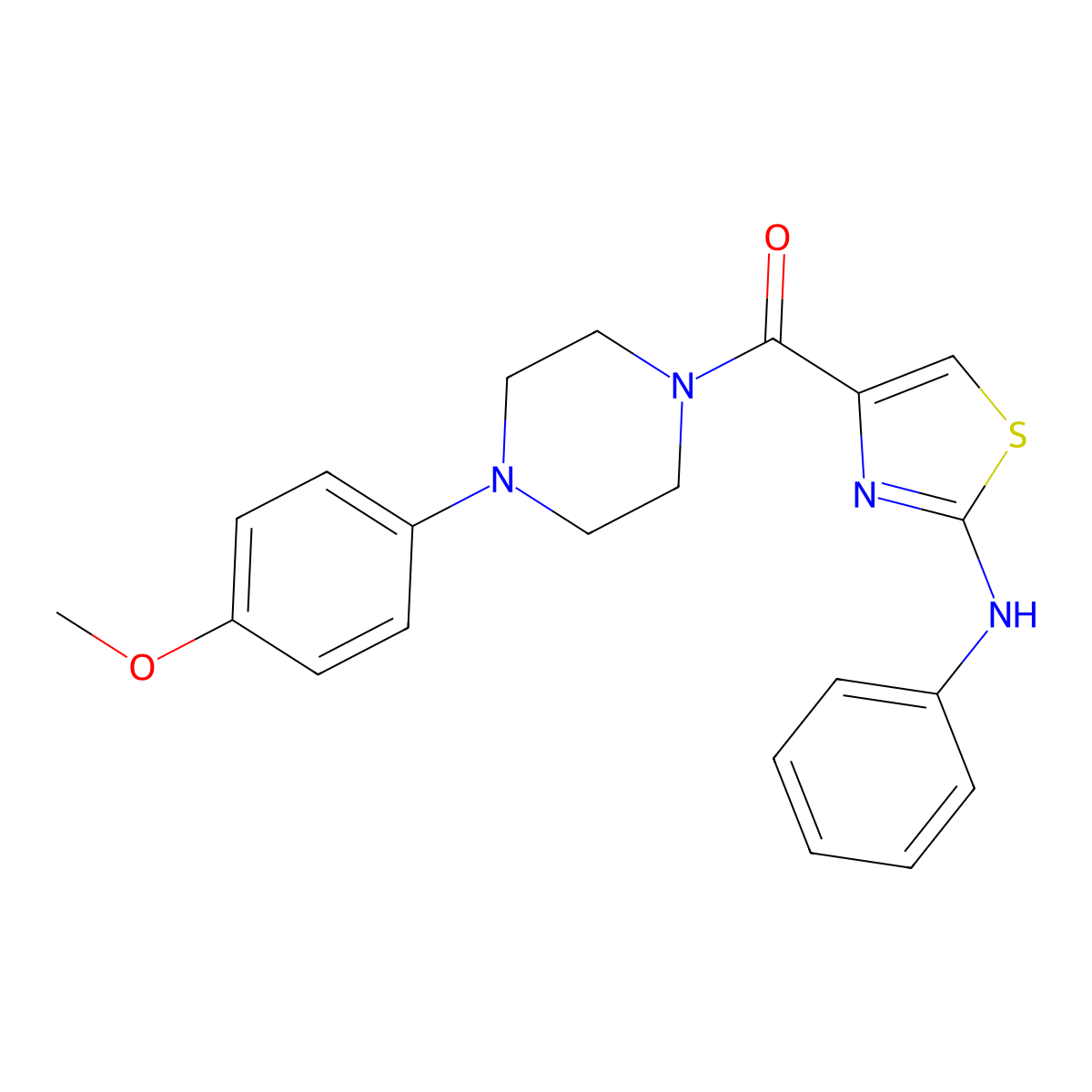 (4-(4-Methoxyphenyl)piperazin-1-yl)(2-(phenylamino)thiazol-4-yl)methanone molecular structure, CAS 1105228-49-6