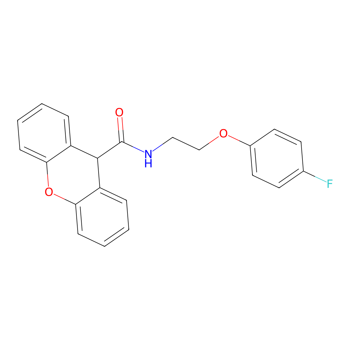 N-[2-(4-fluorophenoxy)ethyl]-9H-xanthene-9-carboxamide molecular structure, CAS 1105228-63-4