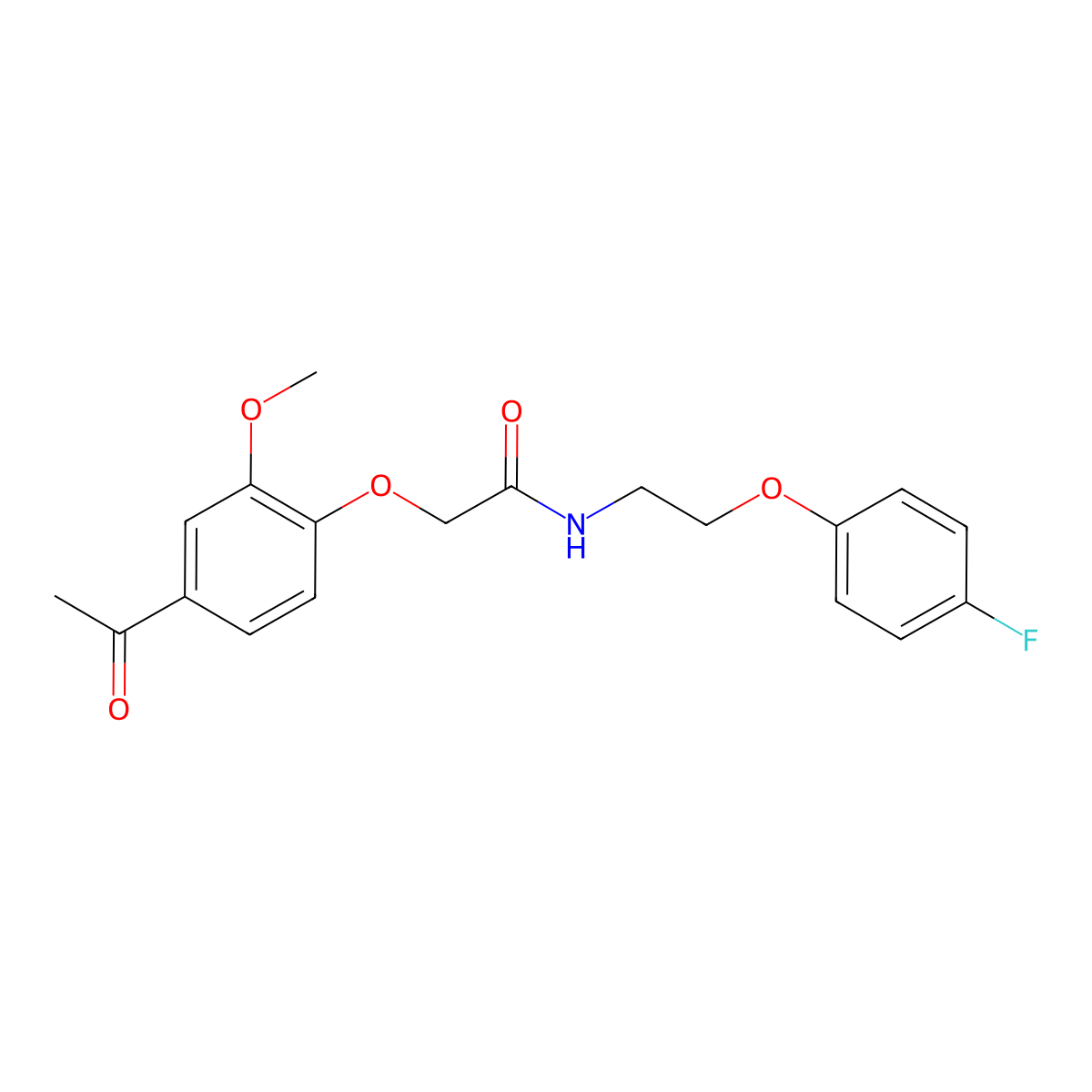 2-(4-acetyl-2-methoxyphenoxy)-N-[2-(4-fluorophenoxy)ethyl]acetamide molecular structure, CAS 1105228-79-2