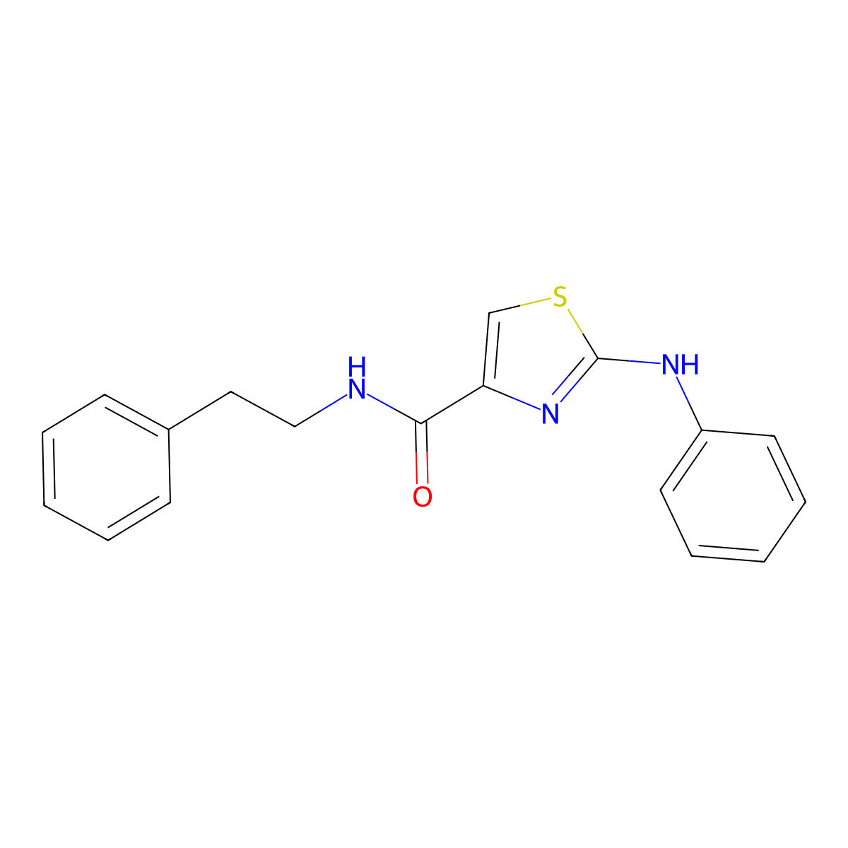 N-phenethyl-2-(phenylamino)thiazole-4-carboxamide molecular structure, CAS 1105228-81-6