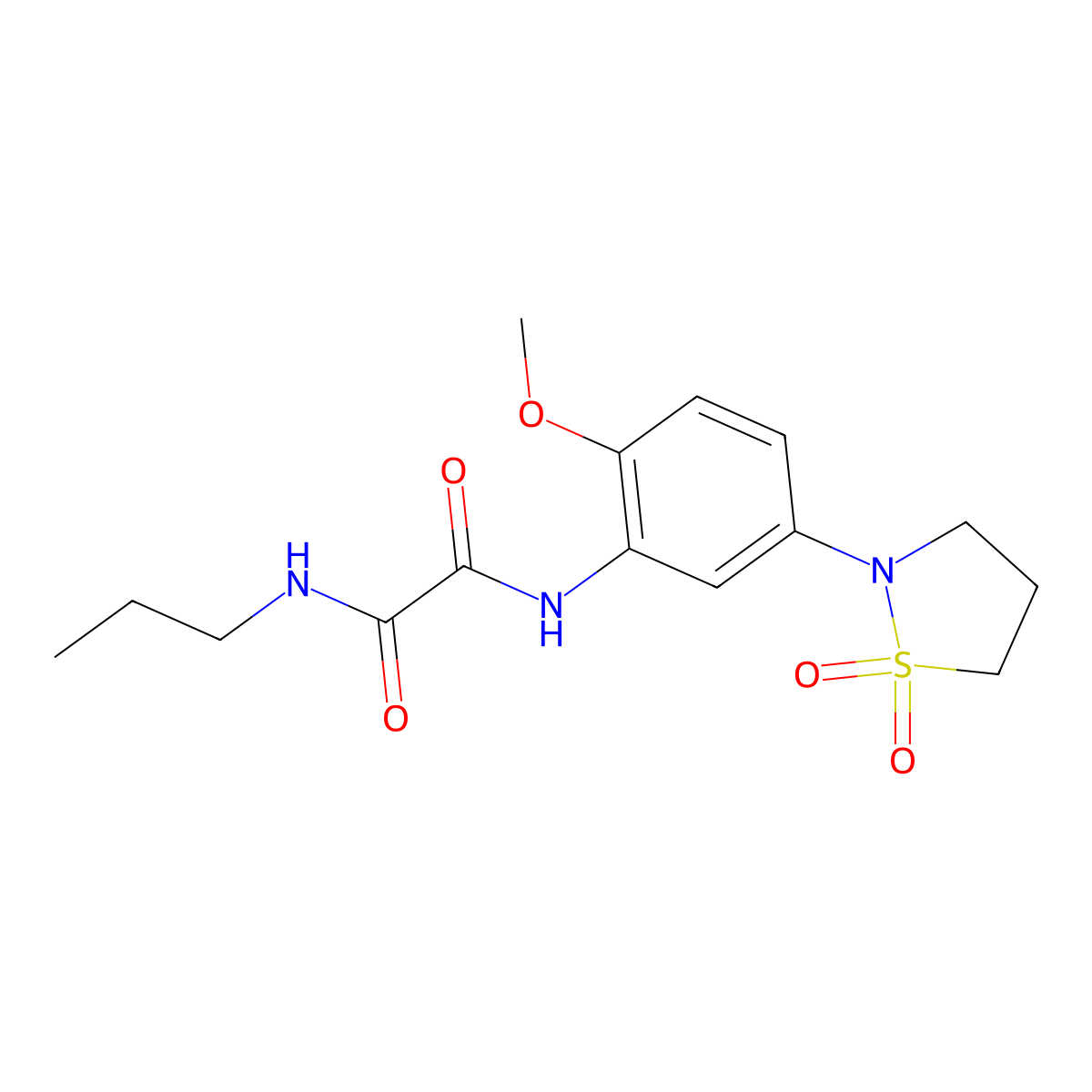 N1-(5-(1,1-dioxidoisothiazolidin-2-yl)-2-methoxyphenyl)-N2-propyloxalamide molecular structure, CAS 1105228-86-1