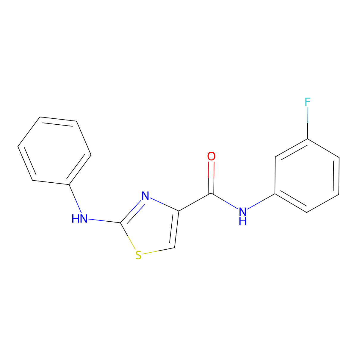 N-(3-fluorophenyl)-2-(phenylamino)thiazole-4-carboxamide molecular structure, CAS 1105228-89-4