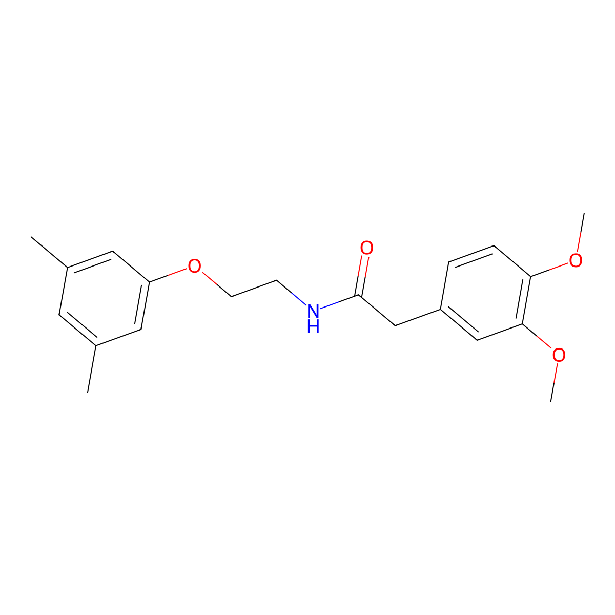 2-(3,4-dimethoxyphenyl)-N-[2-(3,5-dimethylphenoxy)ethyl]acetamide molecular structure, CAS 1105228-95-2