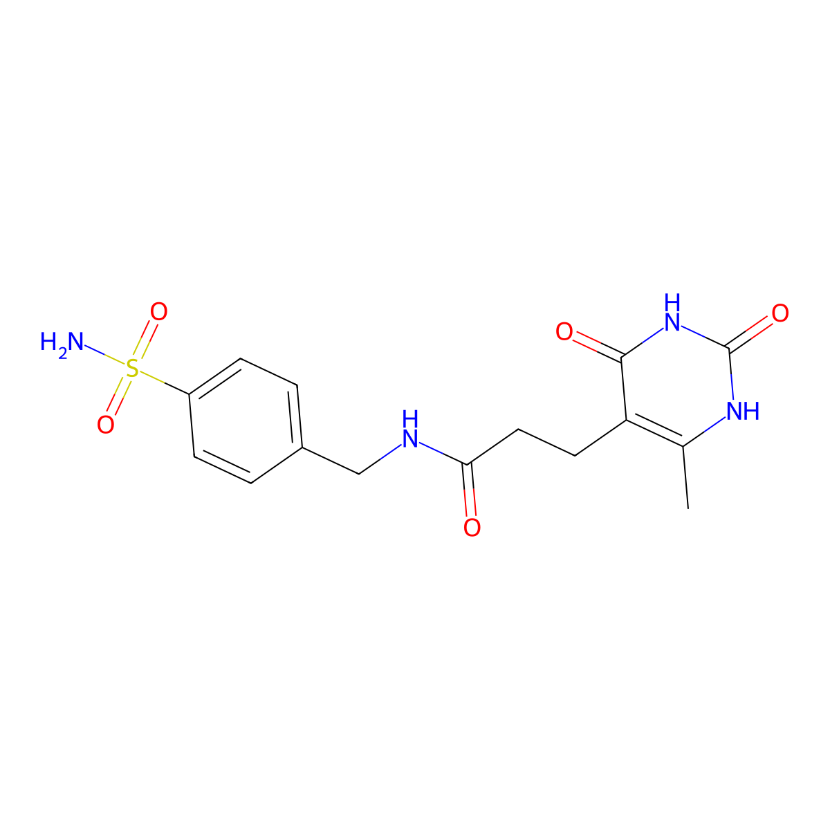 3-(6-methyl-2,4-dioxo-1,2,3,4-tetrahydropyrimidin-5-yl)-N-(4-sulfamoylbenzyl)propanamide molecular structure, CAS 1105228-96-3