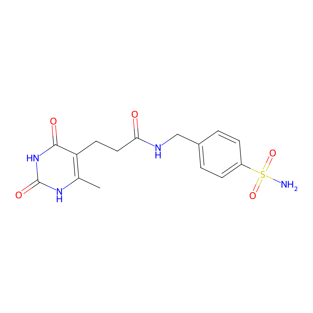 3-(6-methyl-2,4-dioxo-1,2,3,4-tetrahydropyrimidin-5-yl)-N-(4-sulfamoylbenzyl)propanamide molecular structure, CAS 1105228-96-3