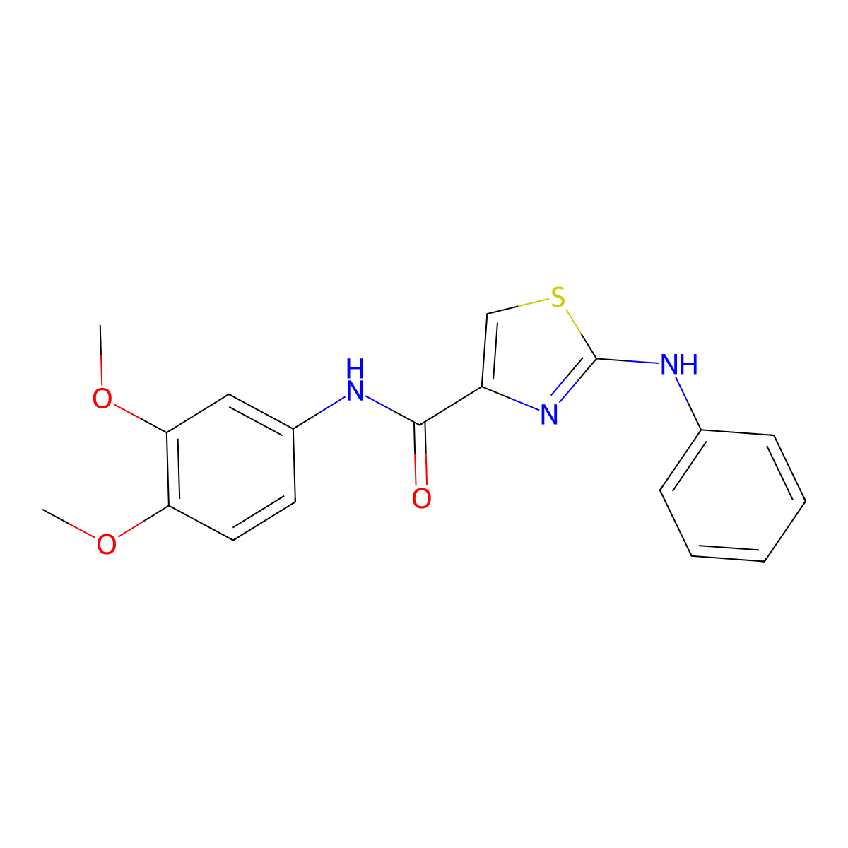 N-(3,4-dimethoxyphenyl)-2-(phenylamino)thiazole-4-carboxamide molecular structure, CAS 1105228-97-4