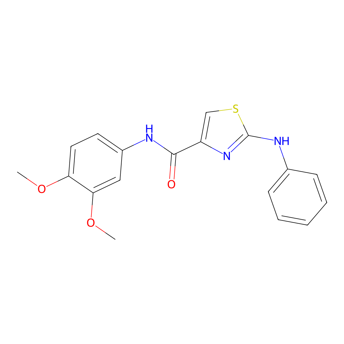 N-(3,4-dimethoxyphenyl)-2-(phenylamino)thiazole-4-carboxamide molecular structure, CAS 1105228-97-4