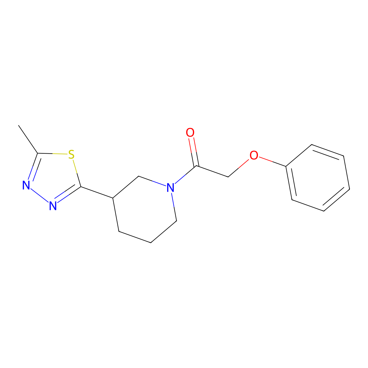 1-(3-(5-Methyl-1,3,4-thiadiazol-2-yl)piperidin-1-yl)-2-phenoxyethanone molecular structure, CAS 1105229-00-2