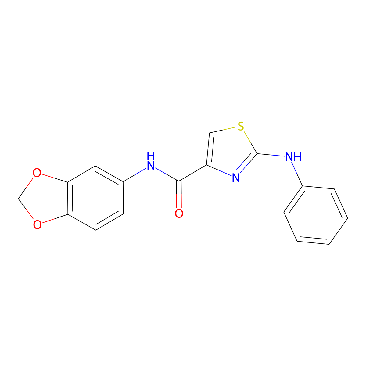 N-(benzo[d][1,3]dioxol-5-yl)-2-(phenylamino)thiazole-4-carboxamide molecular structure, CAS 1105229-04-6