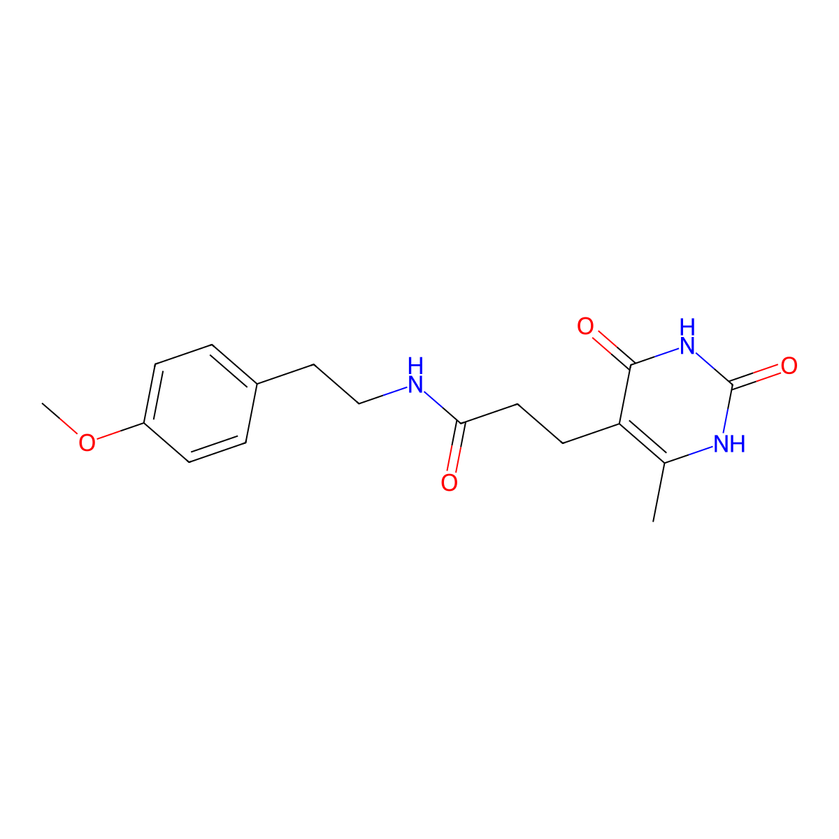 N-(4-methoxyphenethyl)-3-(6-methyl-2,4-dioxo-1,2,3,4-tetrahydropyrimidin-5-yl)propanamide molecular structure, CAS 1105229-11-5