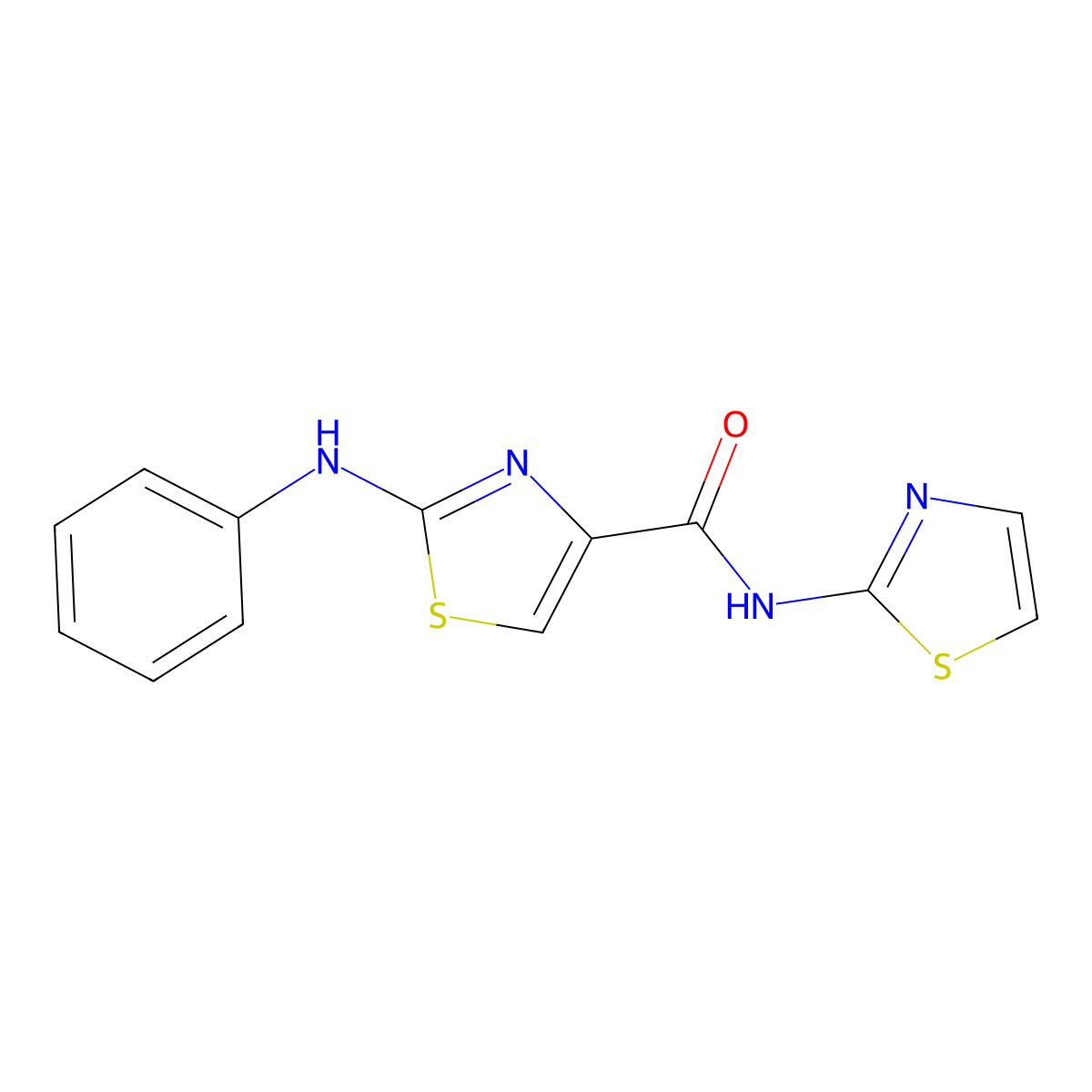 2-(phenylamino)-N-(thiazol-2-yl)thiazole-4-carboxamide molecular structure, CAS 1105229-12-6