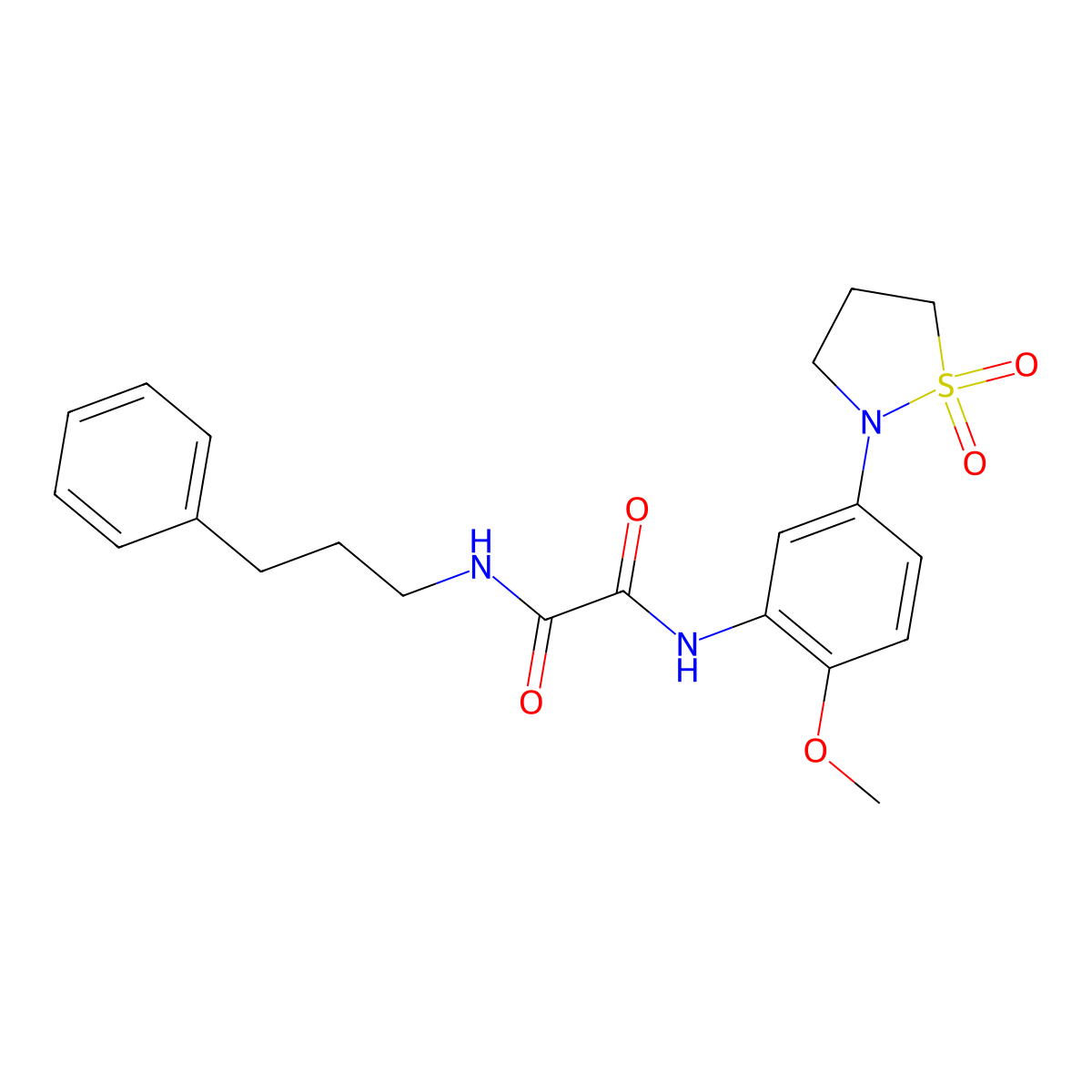 N1-(5-(1,1-dioxidoisothiazolidin-2-yl)-2-methoxyphenyl)-N2-(3-phenylpropyl)oxalamide molecular structure, CAS 1105229-25-1