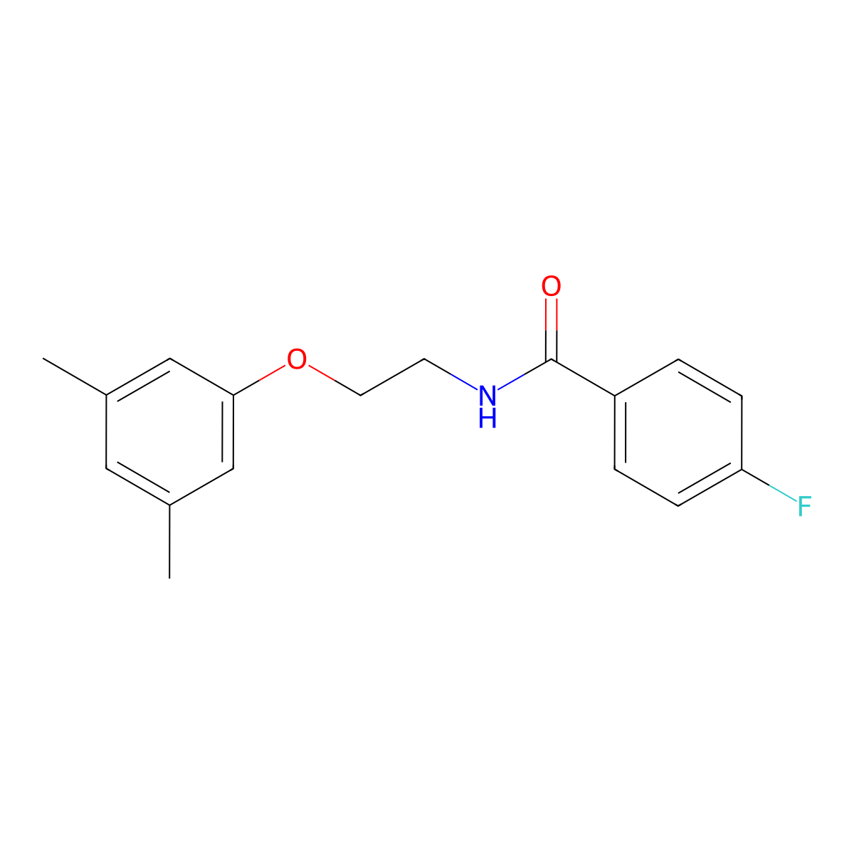 N-[2-(3,5-dimethylphenoxy)ethyl]-4-fluorobenzamide molecular structure, CAS 1105229-26-2