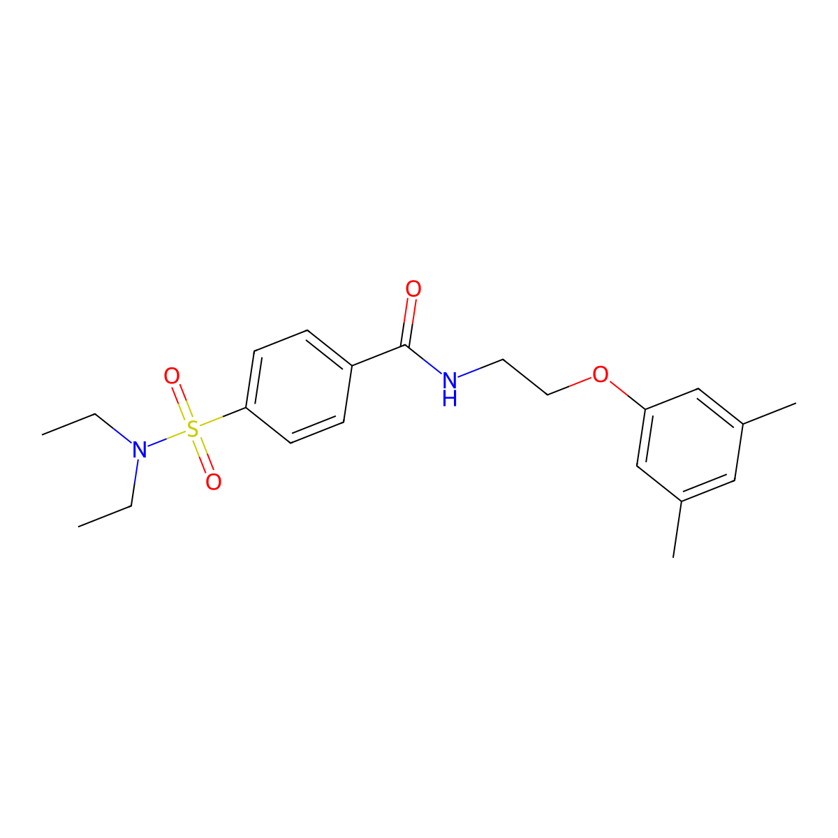 4-(diethylsulfamoyl)-N-[2-(3,5-dimethylphenoxy)ethyl]benzamide molecular structure, CAS 1105229-42-2