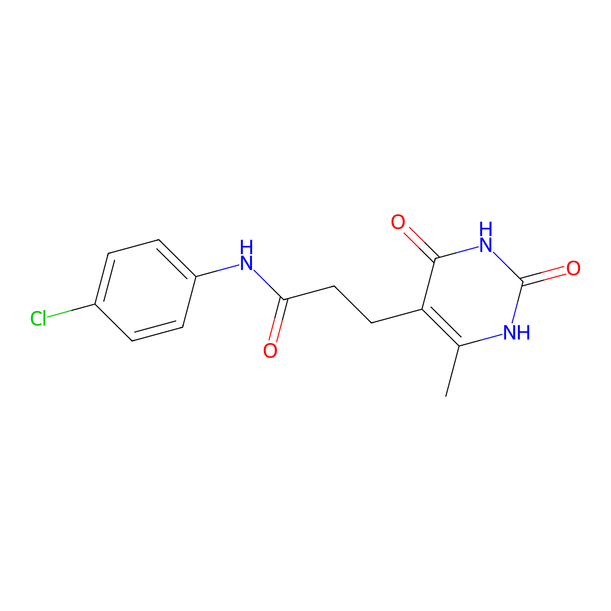 N-(4-chlorophenyl)-3-(6-methyl-2,4-dioxo-1,2,3,4-tetrahydropyrimidin-5-yl)propanamide molecular structure, CAS 1105229-43-3