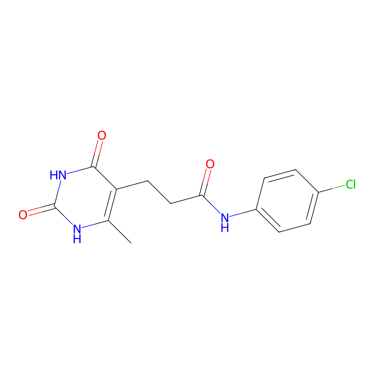 N-(4-chlorophenyl)-3-(6-methyl-2,4-dioxo-1,2,3,4-tetrahydropyrimidin-5-yl)propanamide molecular structure, CAS 1105229-43-3