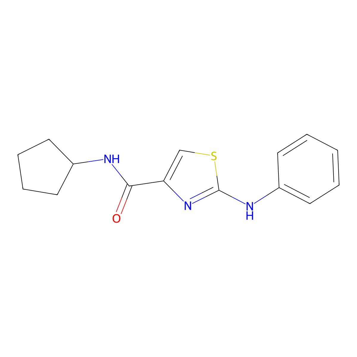 N-cyclopentyl-2-(phenylamino)thiazole-4-carboxamide molecular structure, CAS 1105229-44-4