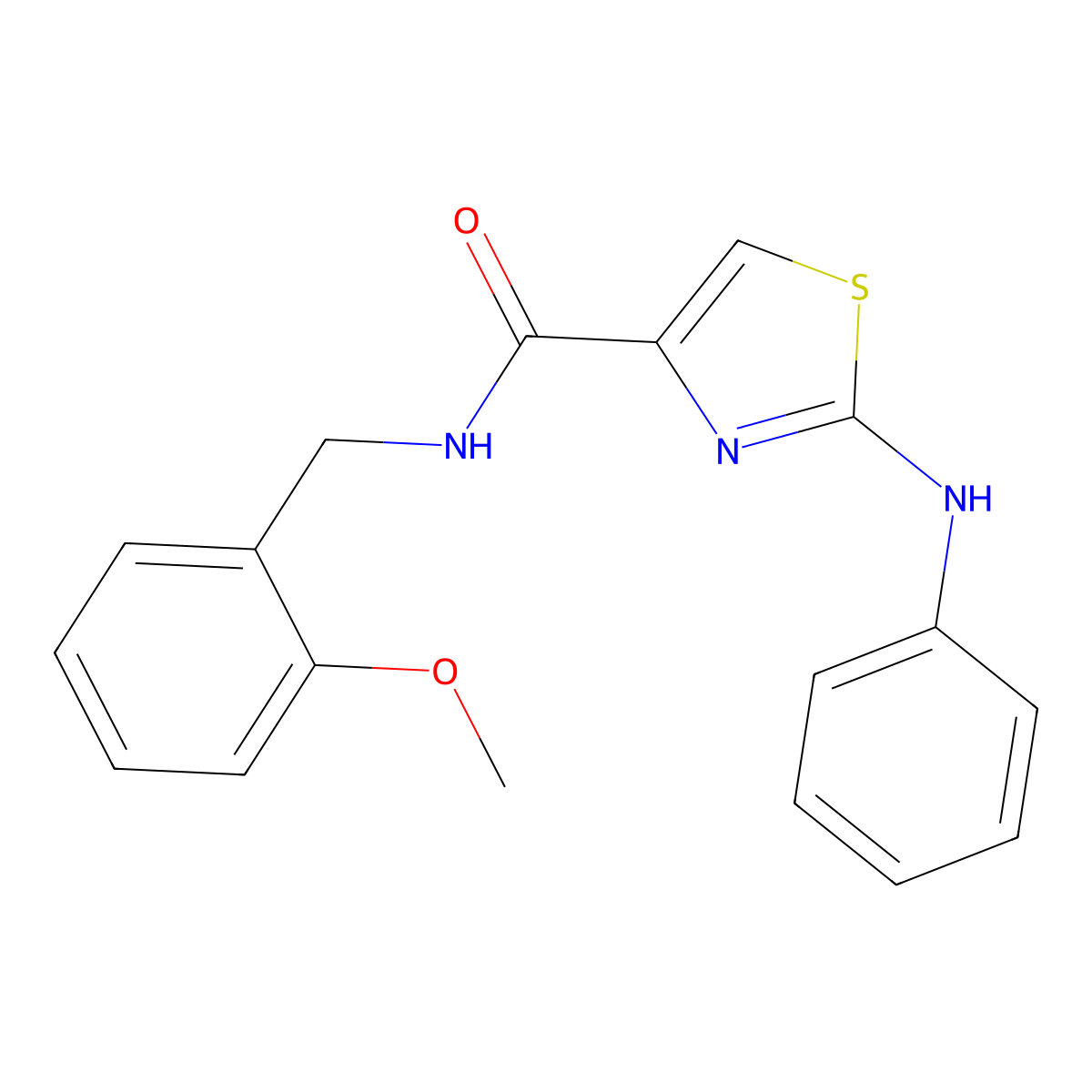 N-(2-methoxybenzyl)-2-(phenylamino)thiazole-4-carboxamide molecular structure, CAS 1105229-52-4