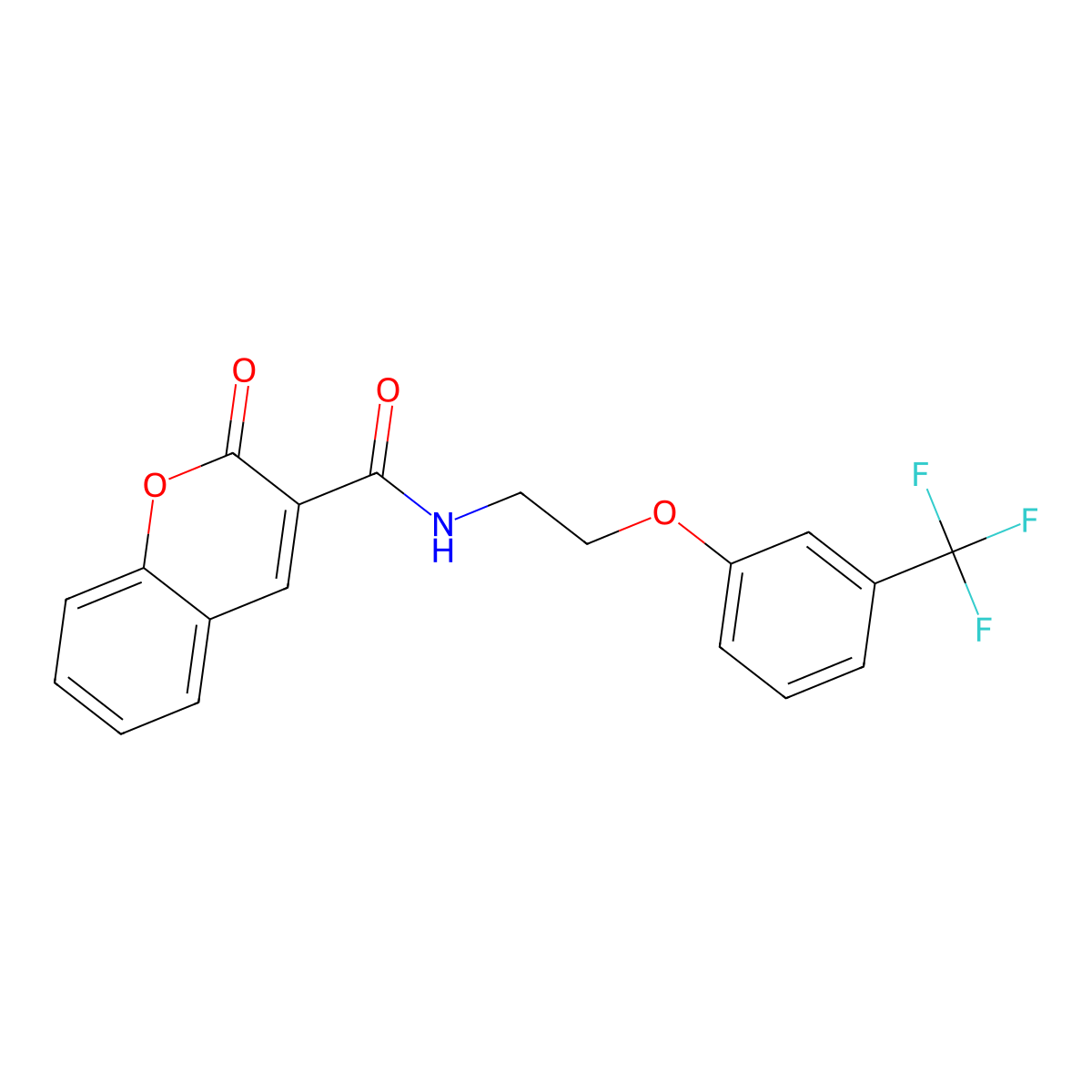 2-oxo-N-{2-[3-(trifluoromethyl)phenoxy]ethyl}-2H-chromene-3-carboxamide molecular structure, CAS 1105229-66-0
