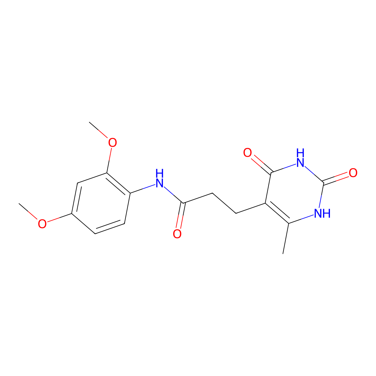 N-(2,4-dimethoxyphenyl)-3-(6-methyl-2,4-dioxo-1,2,3,4-tetrahydropyrimidin-5-yl)propanamide molecular structure, CAS 1105229-67-1