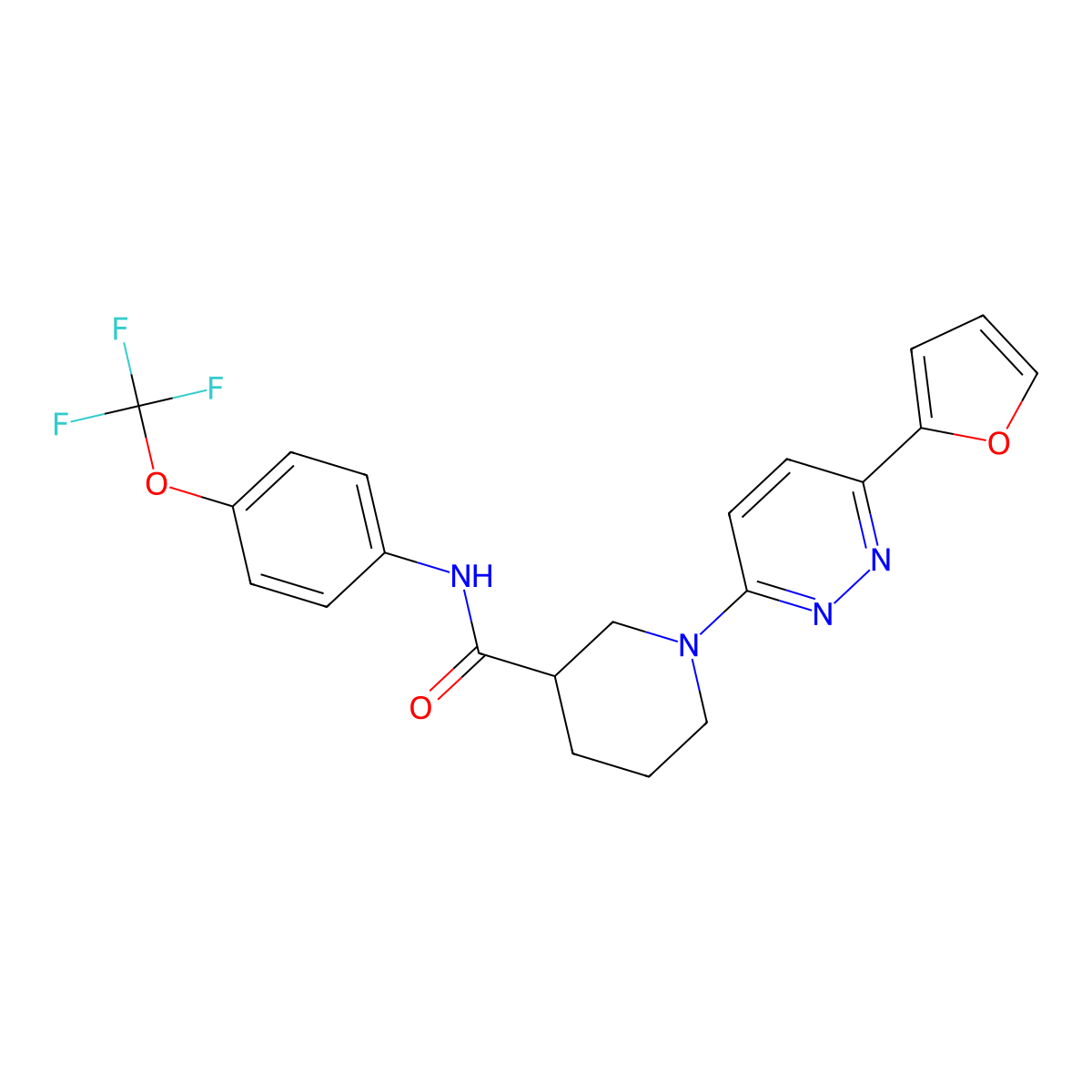 1-[6-(furan-2-yl)pyridazin-3-yl]-N-[4-(trifluoromethoxy)phenyl]piperidine-3-carboxamide molecular structure, CAS 1105229-72-8