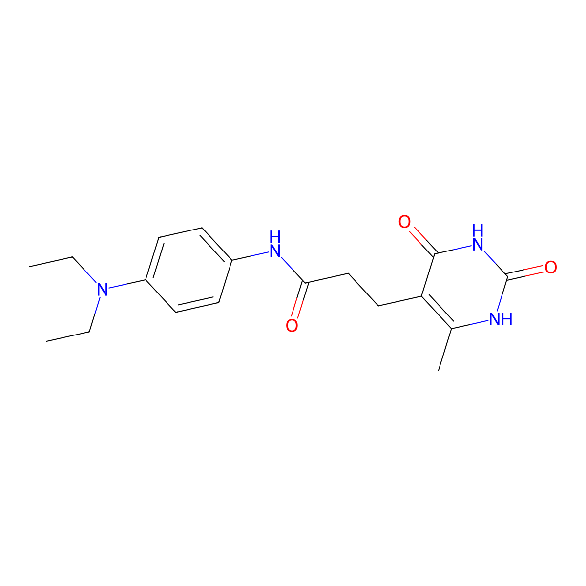 N-(4-(diethylamino)phenyl)-3-(6-methyl-2,4-dioxo-1,2,3,4-tetrahydropyrimidin-5-yl)propanamide molecular structure, CAS 1105229-75-1
