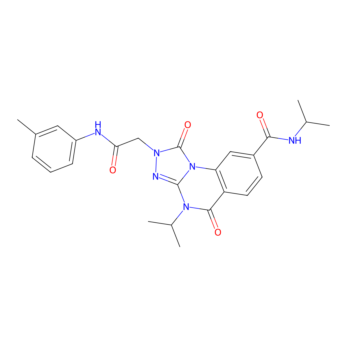 N,4-diisopropyl-1,5-dioxo-2-(2-oxo-2-(m-tolylamino)ethyl)-1,2,4,5-tetrahydro-[1,2,4]triazolo[4,3-a]quinazoline-8-carboxamide molecular structure, CAS 1105229-94-4