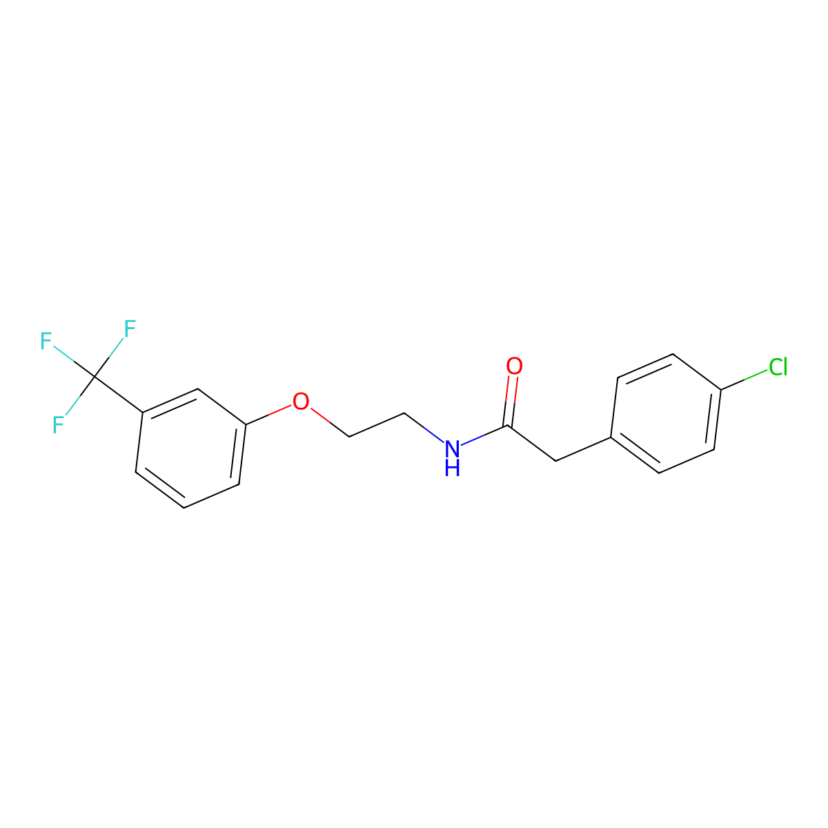 2-(4-chlorophenyl)-N-{2-[3-(trifluoromethyl)phenoxy]ethyl}acetamide molecular structure, CAS 1105229-98-8