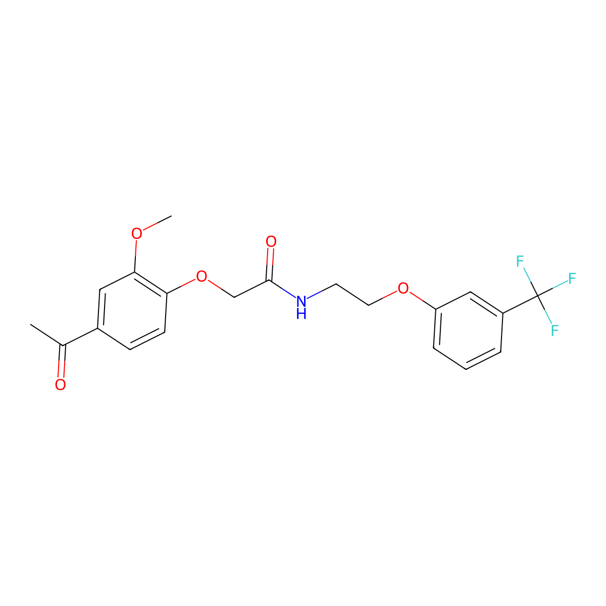 2-(4-acetyl-2-methoxyphenoxy)-N-{2-[3-(trifluoromethyl)phenoxy]ethyl}acetamide molecular structure, CAS 1105230-30-5