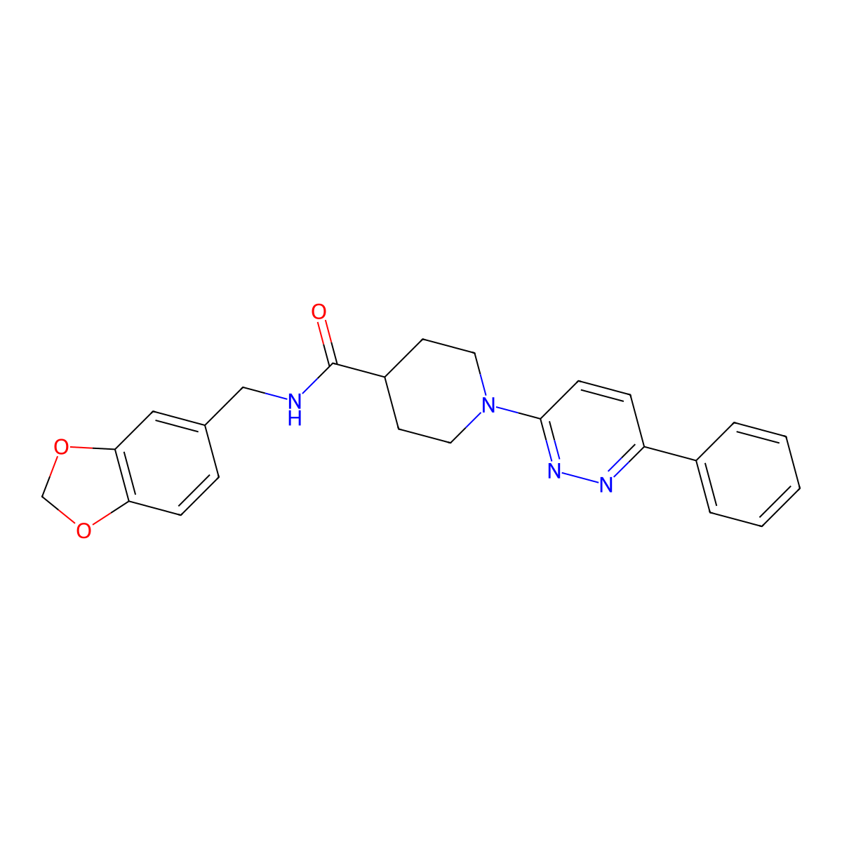 N-(1,3-benzodioxol-5-ylmethyl)-1-(6-phenylpyridazin-3-yl)piperidine-4-carboxamide molecular structure, CAS 1105230-44-1