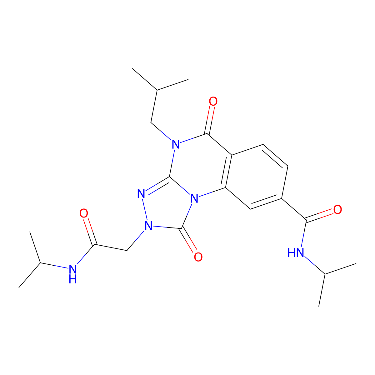 4-(2-methylpropyl)-1,5-dioxo-N-(propan-2-yl)-2-{[(propan-2-yl)carbamoyl]methyl}-1H,2H,4H,5H-[1,2,4]triazolo[4,3-a]quinazoline-8-carboxamide molecular structure, CAS 1105230-65-6