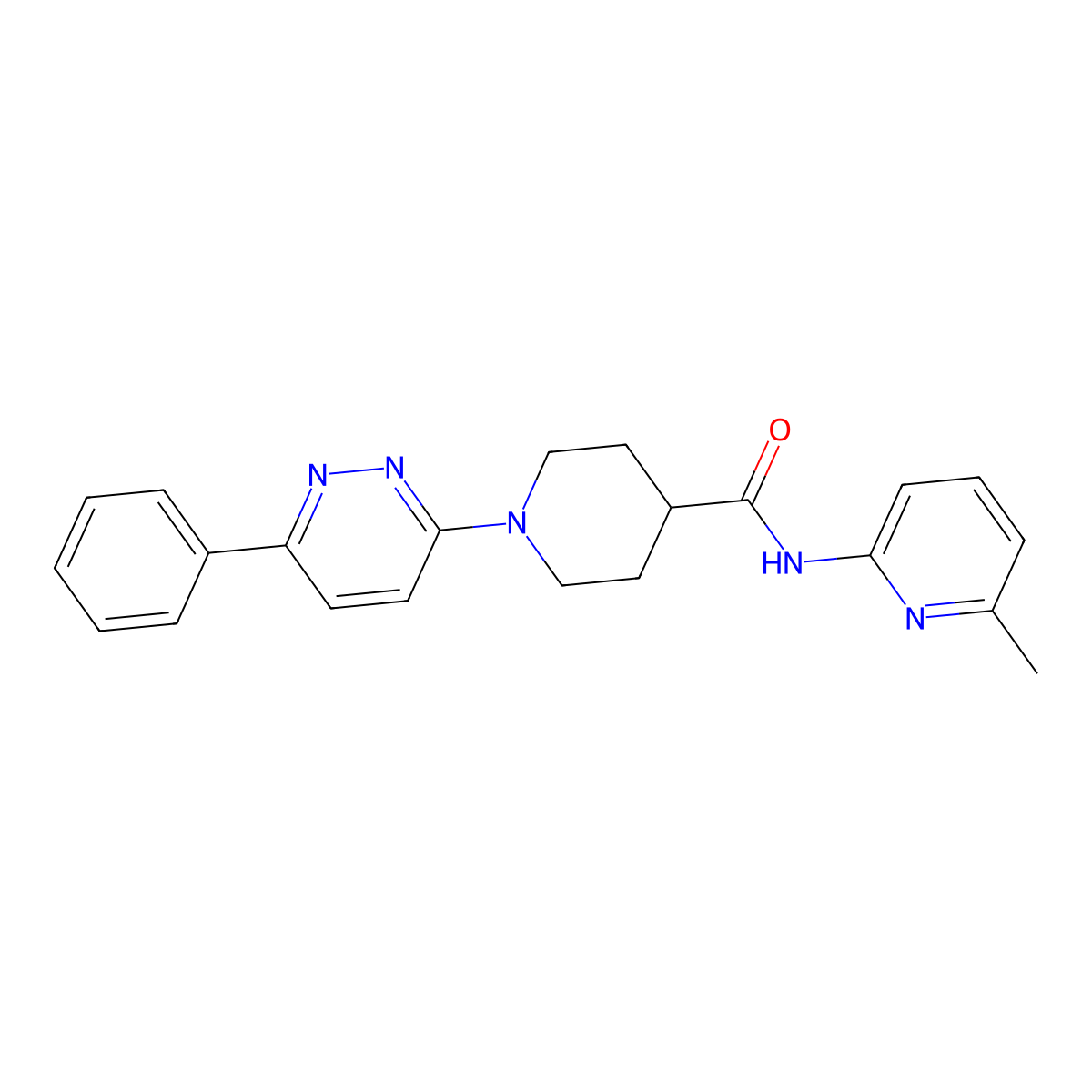 N-(6-methylpyridin-2-yl)-1-(6-phenylpyridazin-3-yl)piperidine-4-carboxamide molecular structure, CAS 1105230-67-8
