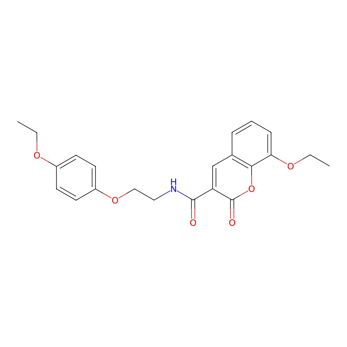 8-ethoxy-N-[2-(4-ethoxyphenoxy)ethyl]-2-oxo-2H-chromene-3-carboxamide molecular structure, CAS 1105230-69-0
