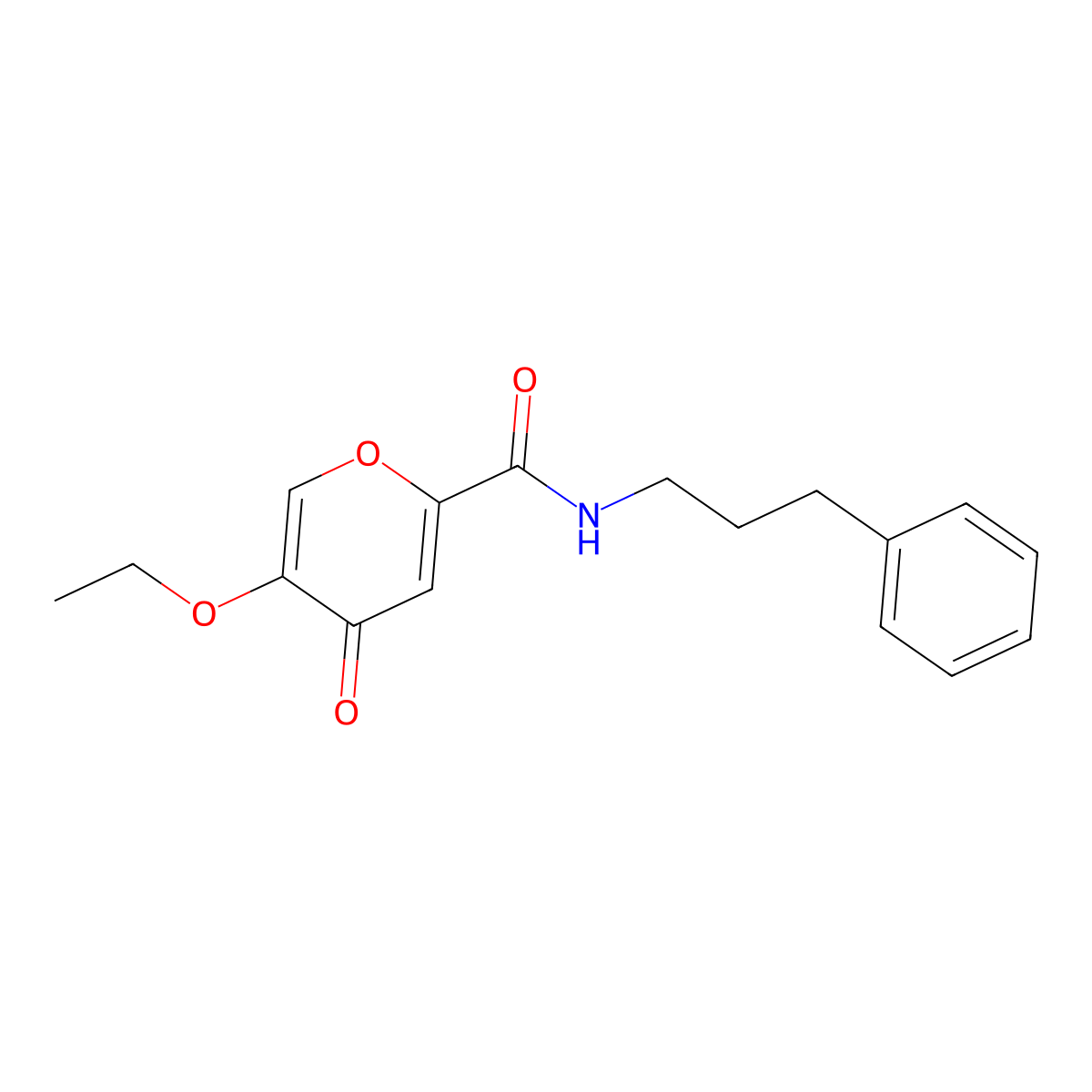 5-ethoxy-4-oxo-N-(3-phenylpropyl)-4H-pyran-2-carboxamide molecular structure, CAS 1105230-70-3