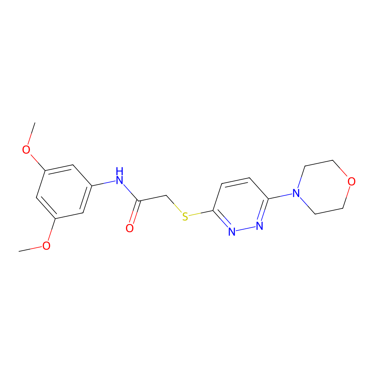 N-(3,5-dimethoxyphenyl)-2-((6-morpholinopyridazin-3-yl)thio)acetamide molecular structure, CAS 1105230-72-5
