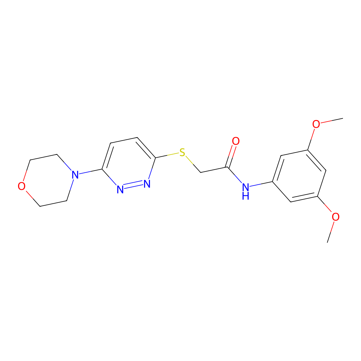 N-(3,5-dimethoxyphenyl)-2-((6-morpholinopyridazin-3-yl)thio)acetamide molecular structure, CAS 1105230-72-5