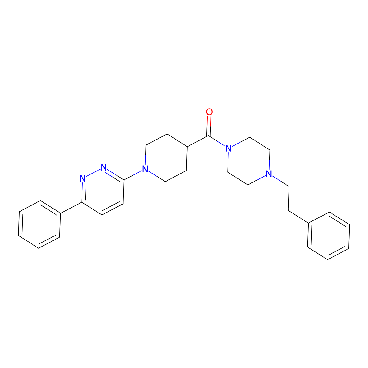 (4-Phenethylpiperazin-1-yl)(1-(6-phenylpyridazin-3-yl)piperidin-4-yl)methanone molecular structure, CAS 1105230-75-8